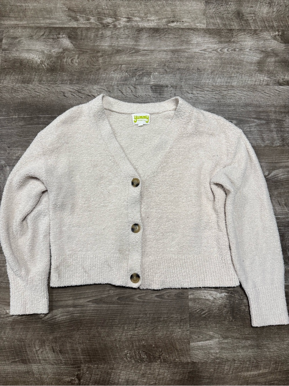 Yummy Sweater Company Plush Fuzzy Knit Cardigan Size Medium